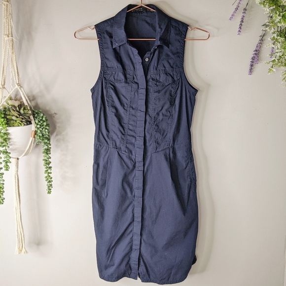 All Saints Dresses & Skirts - All Saints Aimee shirt dress navy blue cotton JJ